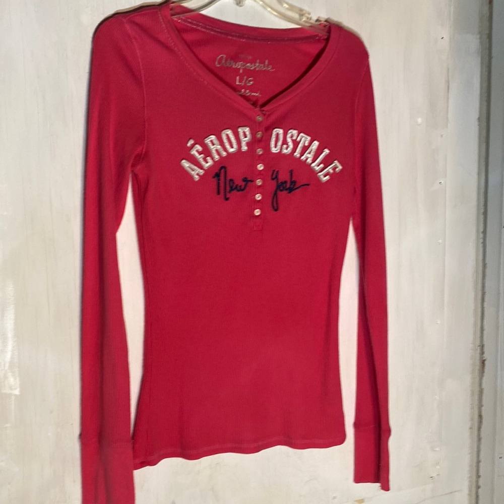 Aeropostale Hot Pink New York Sz L Stretch Long Sleeves 💕